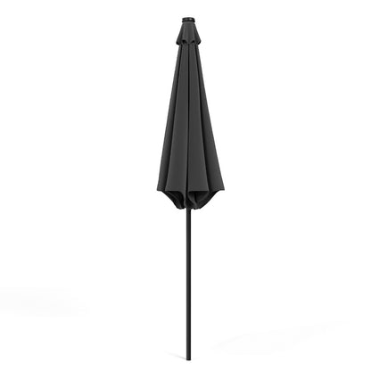 3M Large Garden LED Parasol Outdoor Beach Umbrella with Light Sun Shade Crank Tilt No Base,Dark Grey