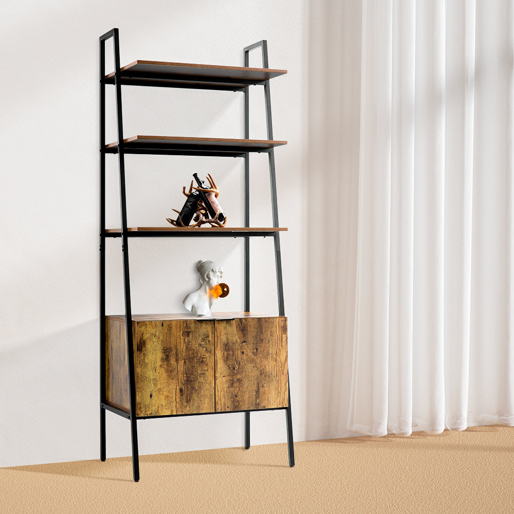 Brown Industrial Style Wooden Bookshelf