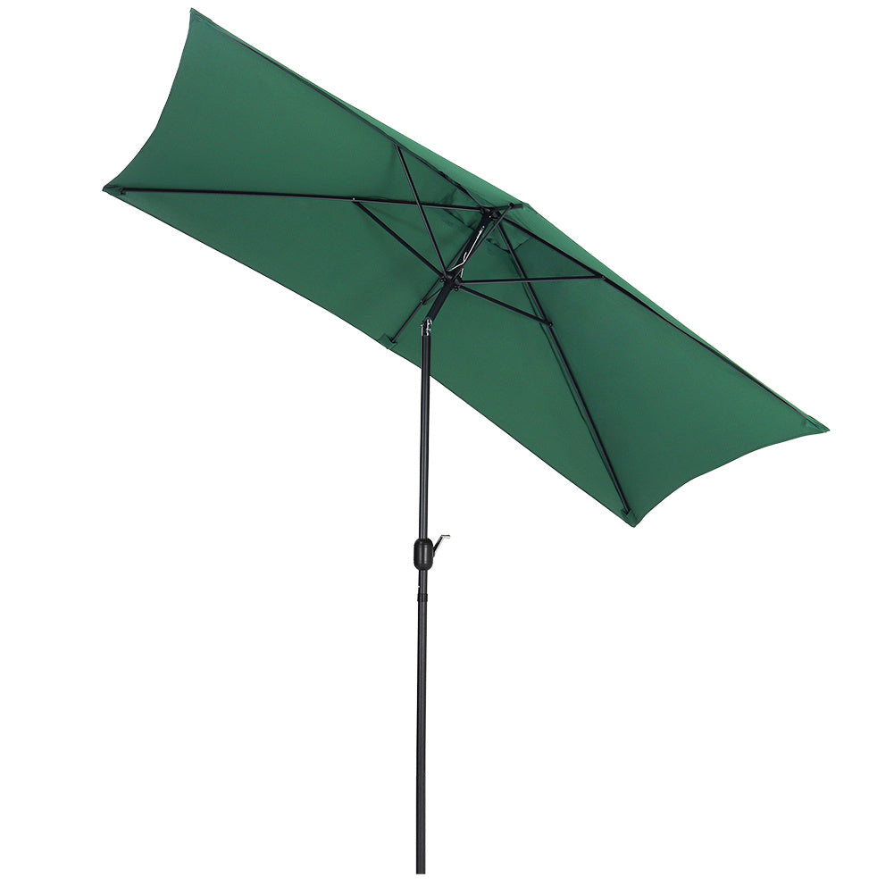 Dark Green 2x3M Large Square Garden Parasol Outdoor Beach Umbrella Patio Sun Shade Crank Tilt No Base
