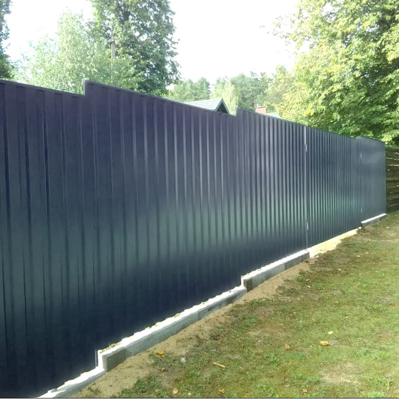 Charcoal Black Set of 12 Steel Corrugated Panels