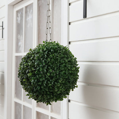 Artificial Green Boxwood Topiary Balls Outdoor Garden Basket Plant 28CM