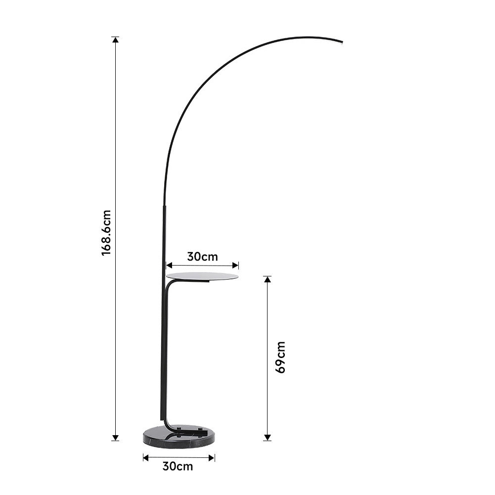 Black Modern Minimalist LED Arc Floor Lamp