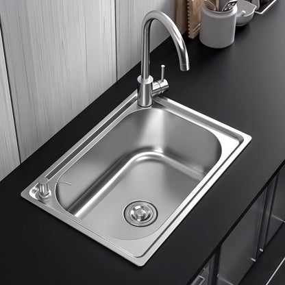 Modern Inset Stainless Steel Single Bowl Sink