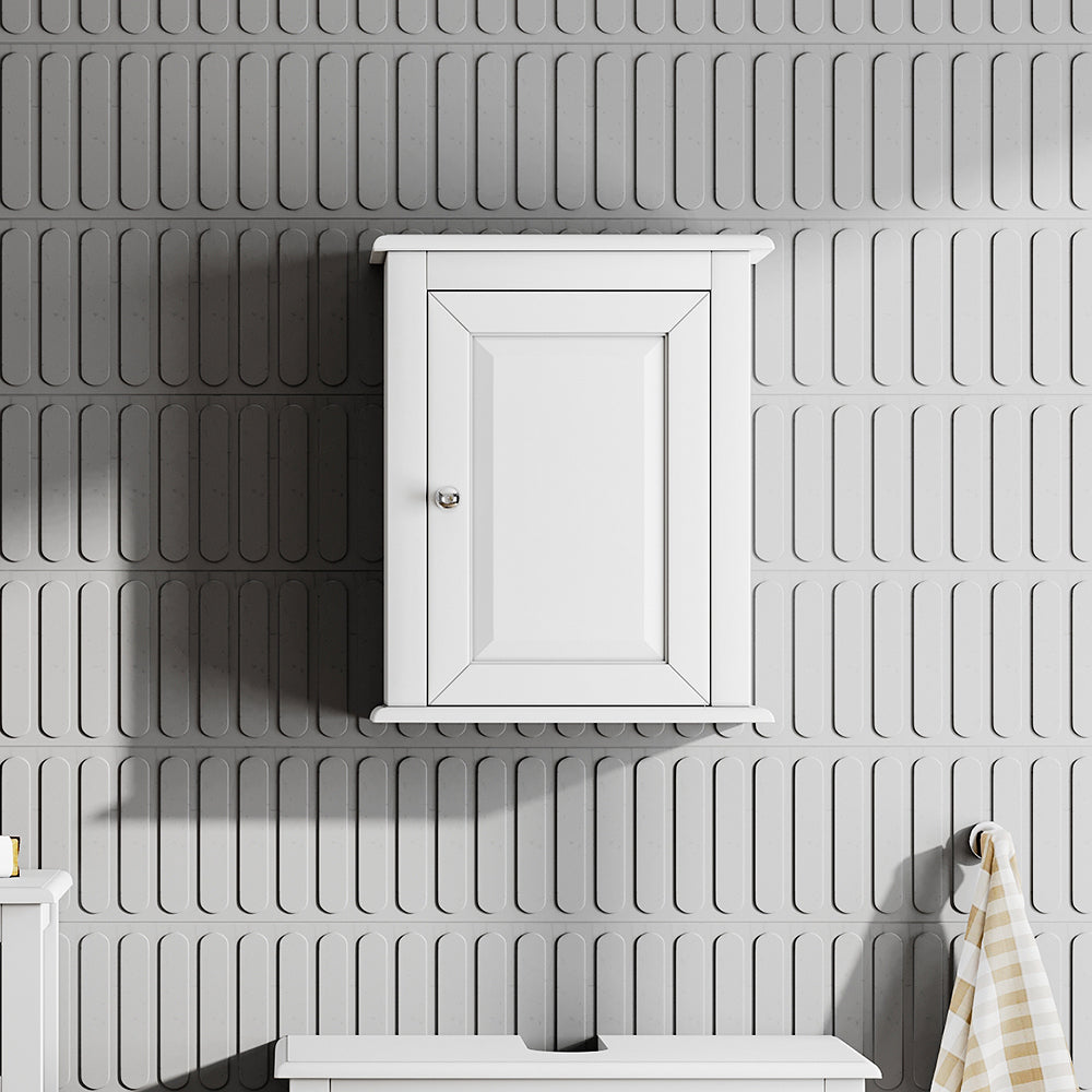 White Wall-Mounted Bathroom Storage Cabinet