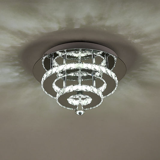 30W LED Ceiling Light Crystal Chandelier Pendant Lamp, Cool White