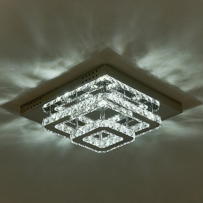 Modern LED Ceiling Light Crystal Chandelier Lamp 40CM Cool White