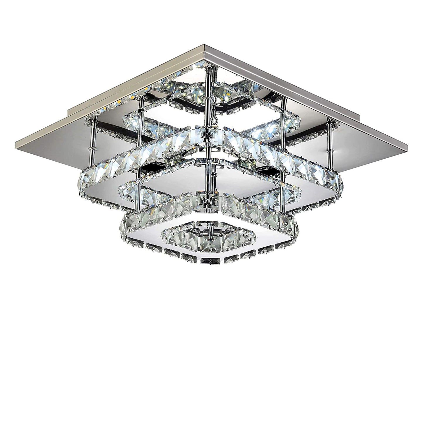 36W LED Ceiling Light Crystal Chandelier Pendant Lamp, Cool White