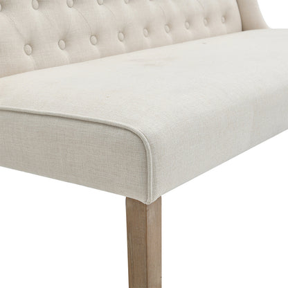 Beige Upholstered Tufted Sofa