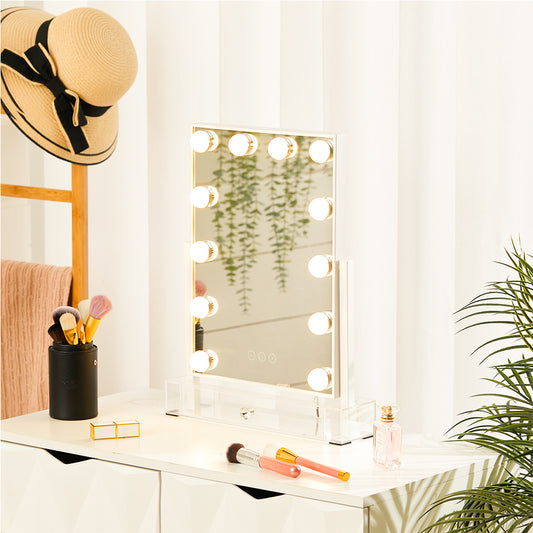 White Hollywood Vanity Makeup Mirror Dimmable with USB Port