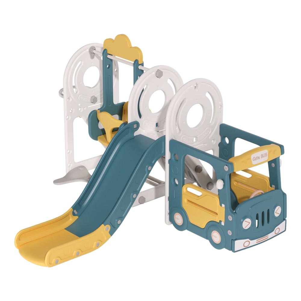 Blue Yellow 3 in 1 Kids Toddler Swing and Slide Playset