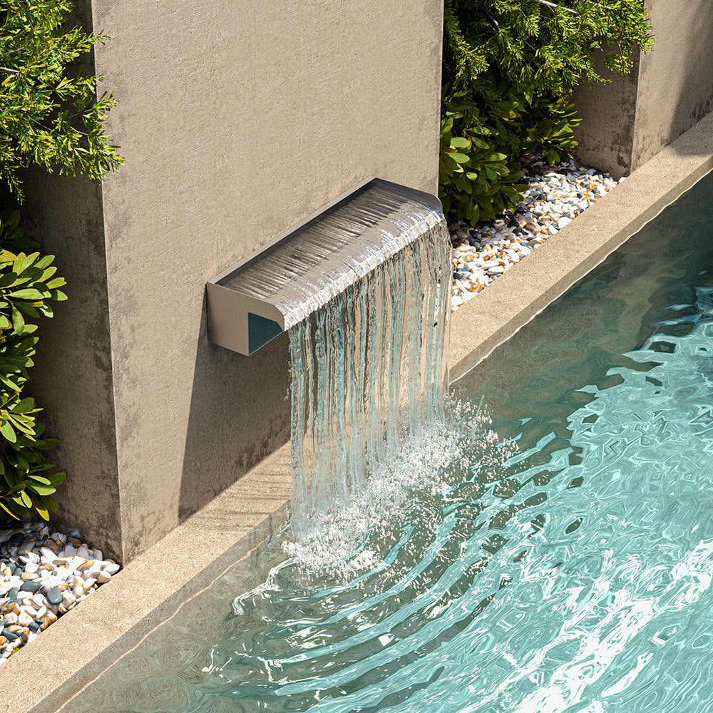 Silver 30cm Garden Pool Stainless Steel Waterfall