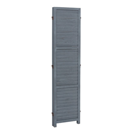 Folding Room Divider Privacy Separator Screen Dark Grey 3 Panel