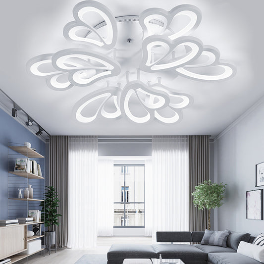 Modern Flower Shape LED Semi Flush Ceiling Light