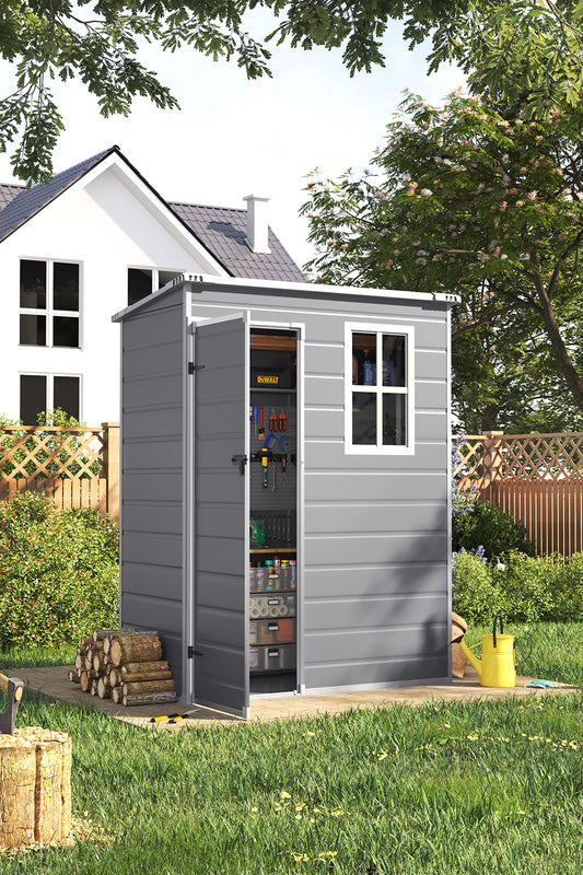 Plastic Outdoor Garden Tool Shed Grey