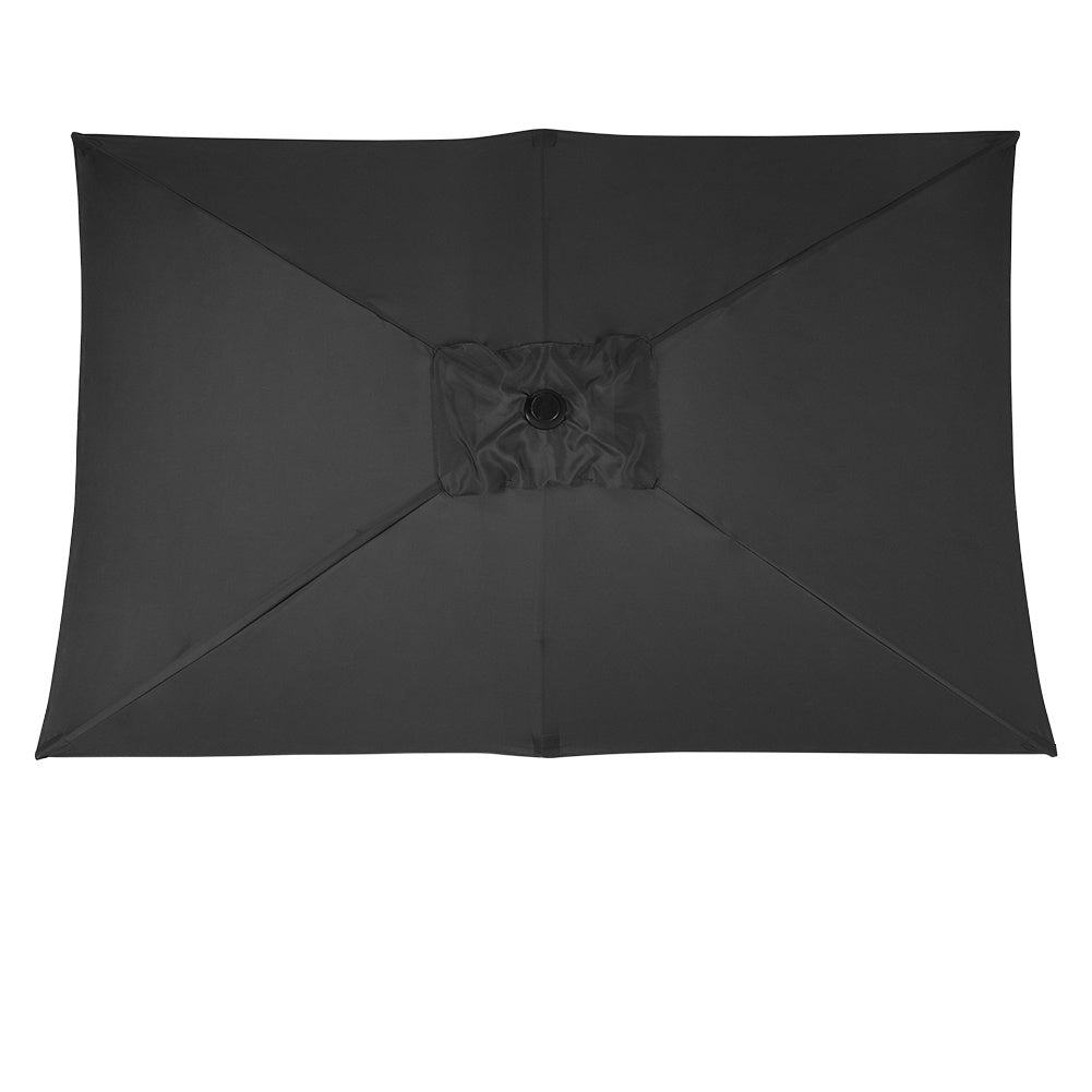 2x3M Parasol Umbrella Patio Sun Shade Crank Tilt with Round Base, Black