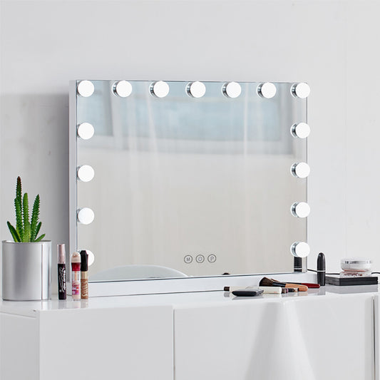 Makeup Dressing Mirror with Touch Sensor Dimmable 15 LED Lights