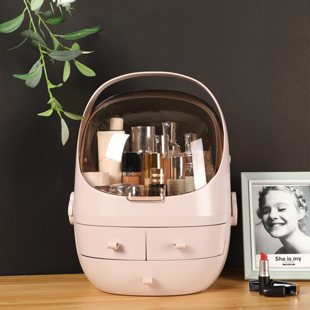 24 W Adorable Tabletop Makeup Organizer with Drawers