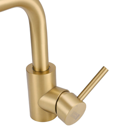 Gold 21cm Arc Single Handle Faucet with Swivel Spout