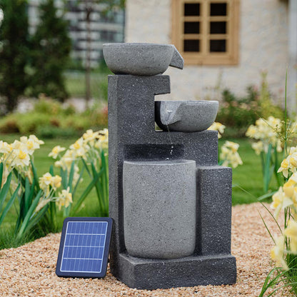 Water Fountain Rockery Decor Solar Powered