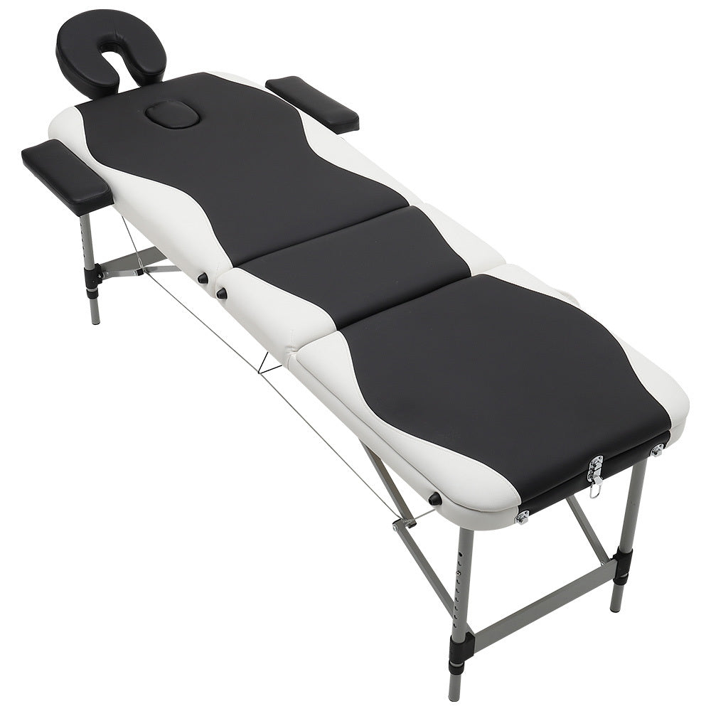 Black Leather Upholstered Adjustable Massage Bed