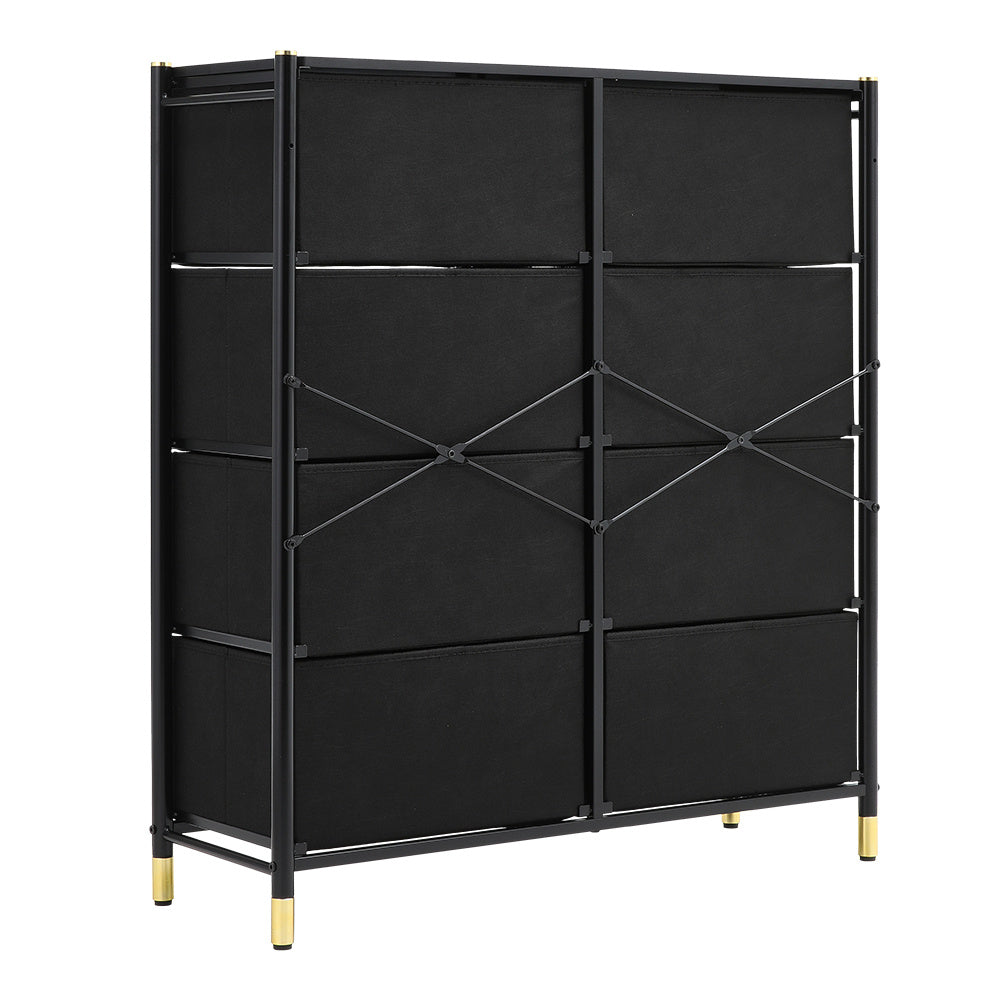 Black 8 Drawer Plastic Storage Cabinet