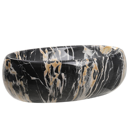 Bathroom Oval Countertop Basin Marble 48x34cm