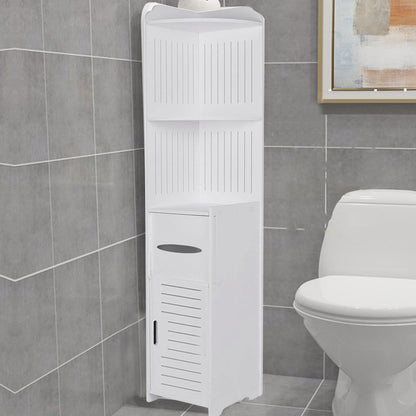 H120cm Freestanding Storage Cabinet White Corner Cupboard