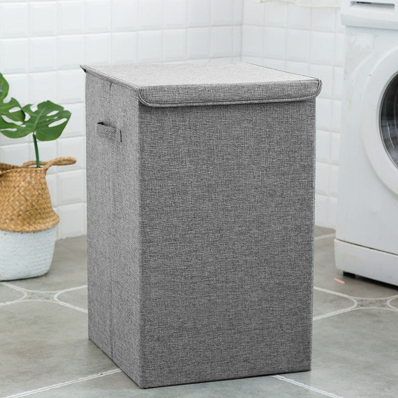Foldable Laundry Basket Clothes Hamper with Lid Grey