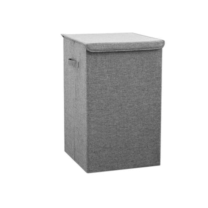 Foldable Laundry Basket Clothes Hamper with Lid Grey