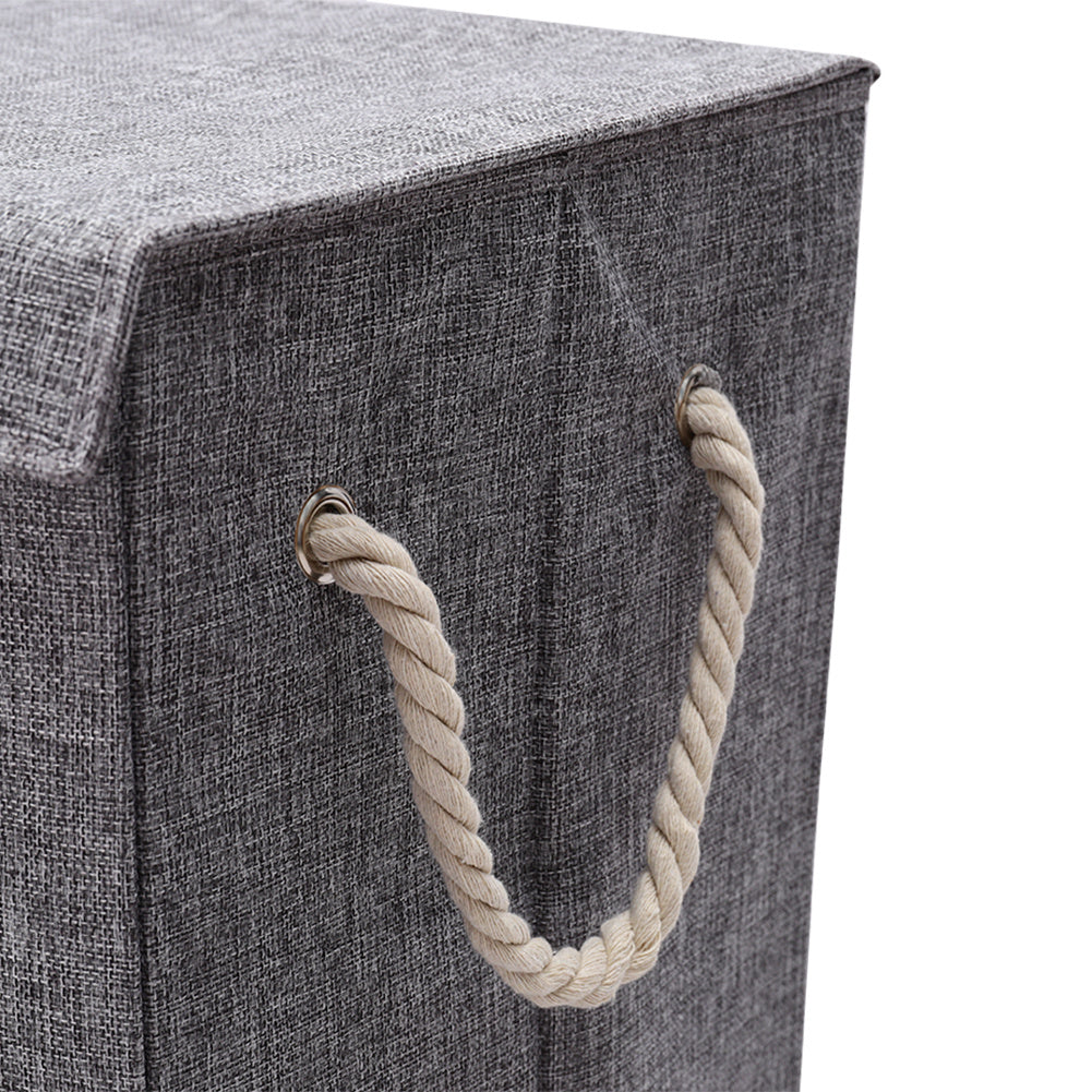 Collapsible Laundry Basket with Rope Handles Grey