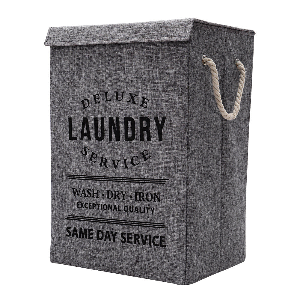 Collapsible Laundry Basket with Rope Handles Grey