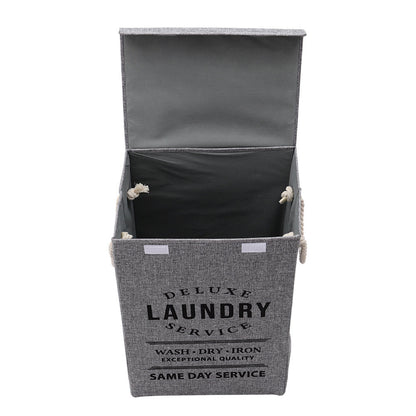 Collapsible Laundry Basket with Rope Handles Grey