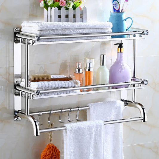 2-Tier Bathroom Shelf Stainless Steel Wall Mounted Organizer