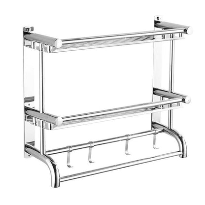 2-Tier Bathroom Shelf Stainless Steel Wall Mounted Organizer