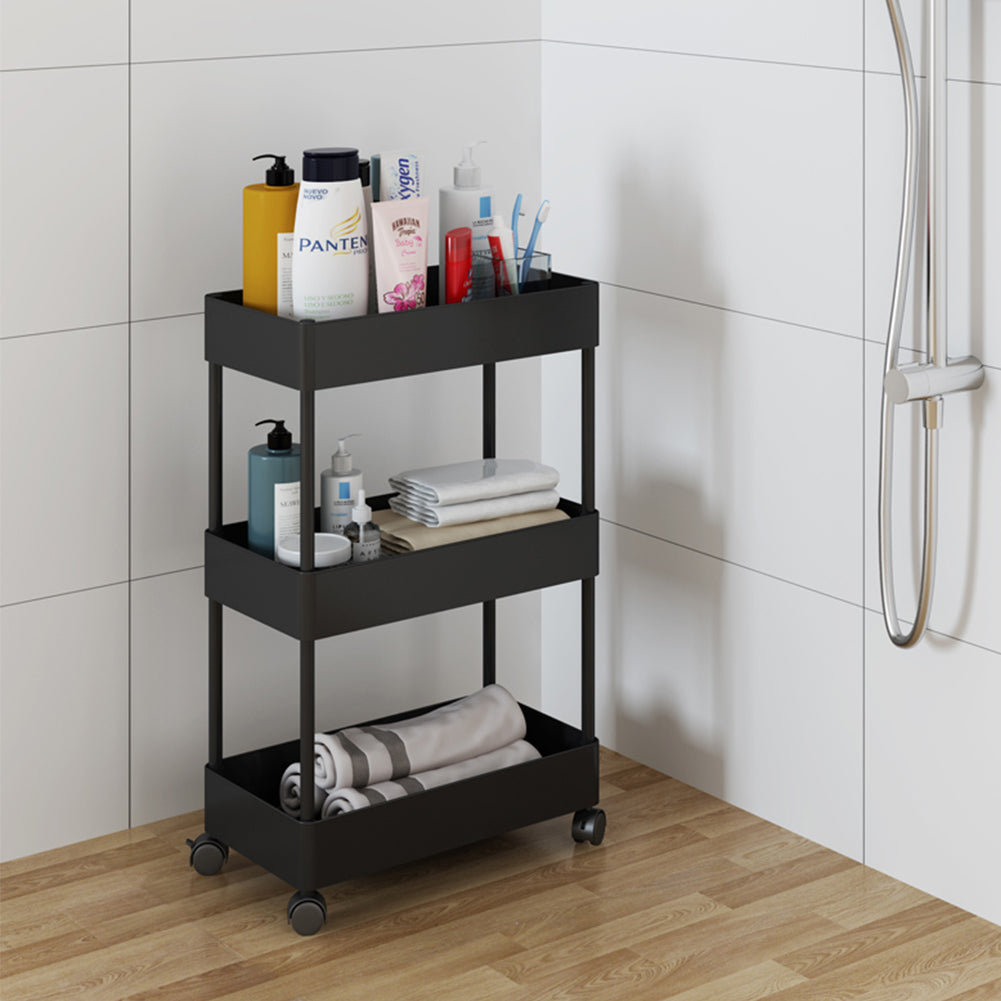 Tiered Bathroom Trolley Cart ABS Narrow Storage Shelf