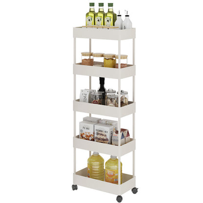 Tiered Bathroom Trolley Cart ABS Narrow Storage Shelf