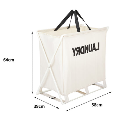 Large Folding Laundry Basket Portable X-Framed Clother Hamper