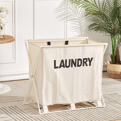 Large Folding Laundry Basket Portable X-Framed Clother Hamper